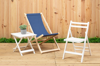 White Weather Resistant Solid Wood Folding Table, Beauport