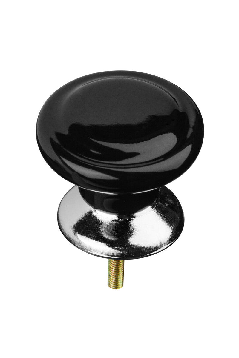Set of 4 Classic Design Black Ceramic | Drawer Knobs