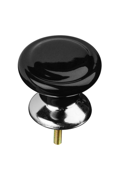 Set of 4 Classic Design Black Ceramic | Drawer Knobs