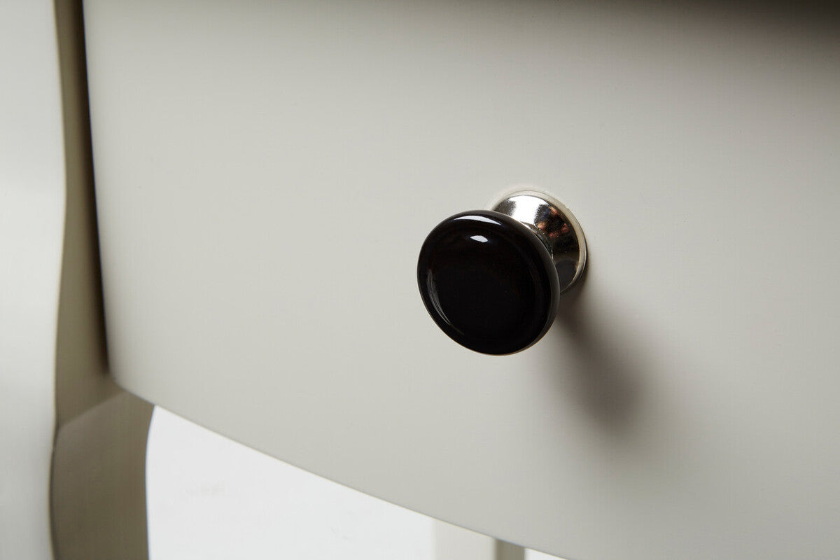 Set of 4 Classic Design Black Ceramic | Drawer Knobs