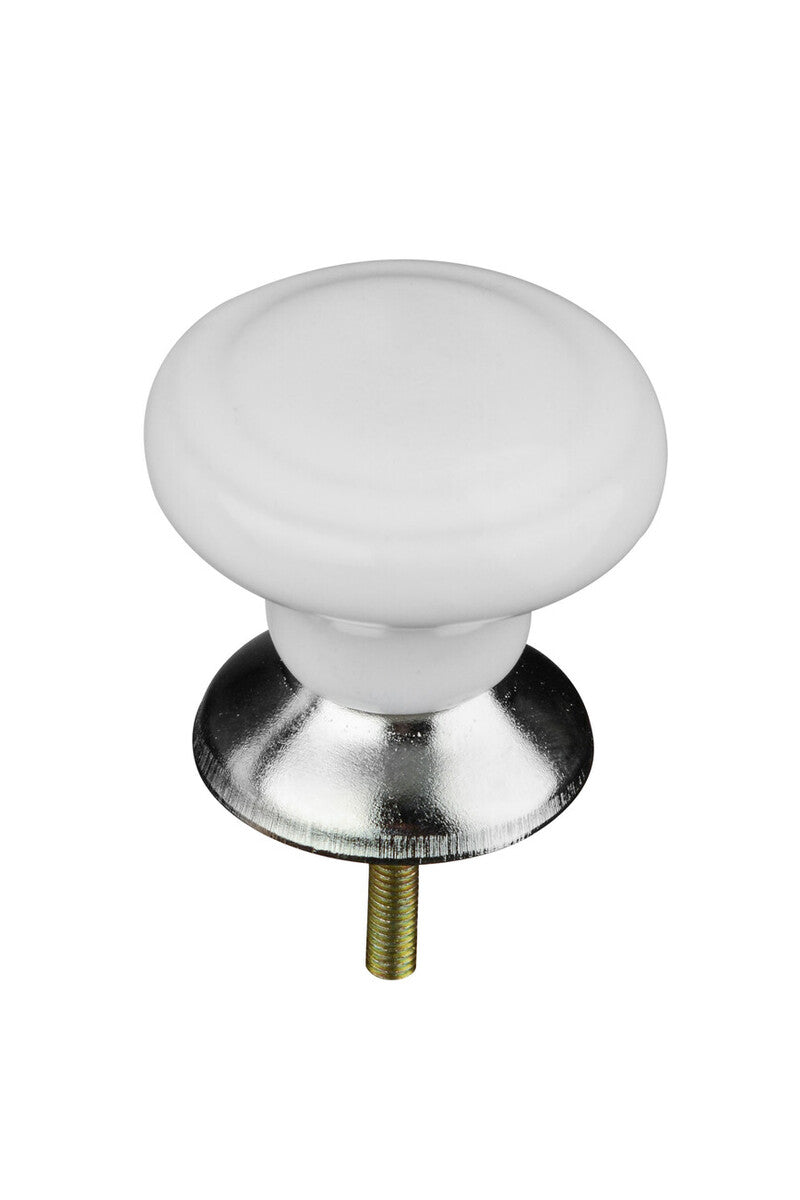 Set of 4 Classic Design White Ceramic | Drawer Knobs