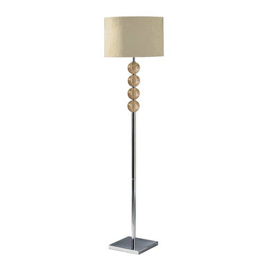 Mistro Cream Suede Effect Shade Floor Lamp.