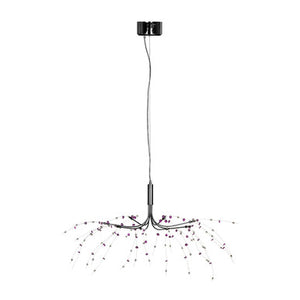 Purple and Clear 8 Light Ceiling Light | Xavia