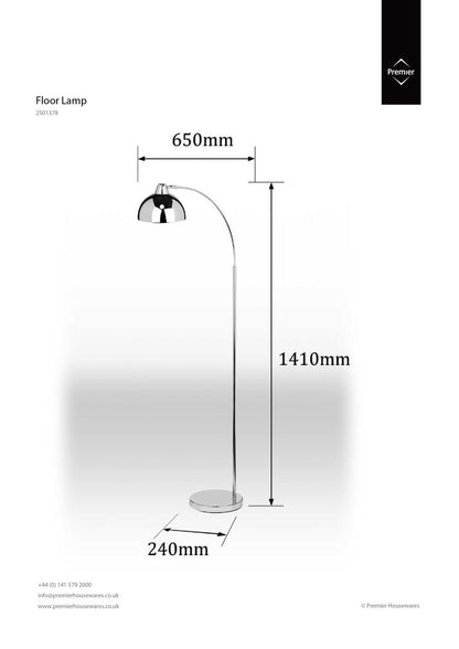 Calle Chrome Metal Floor Lamp - image 2