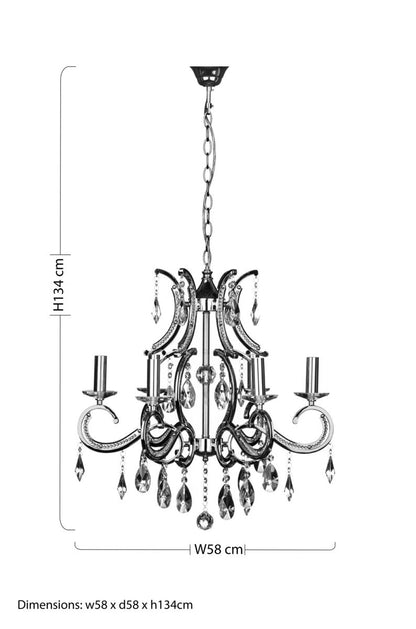 Cassandra 6 Arm Crystal Chandelier