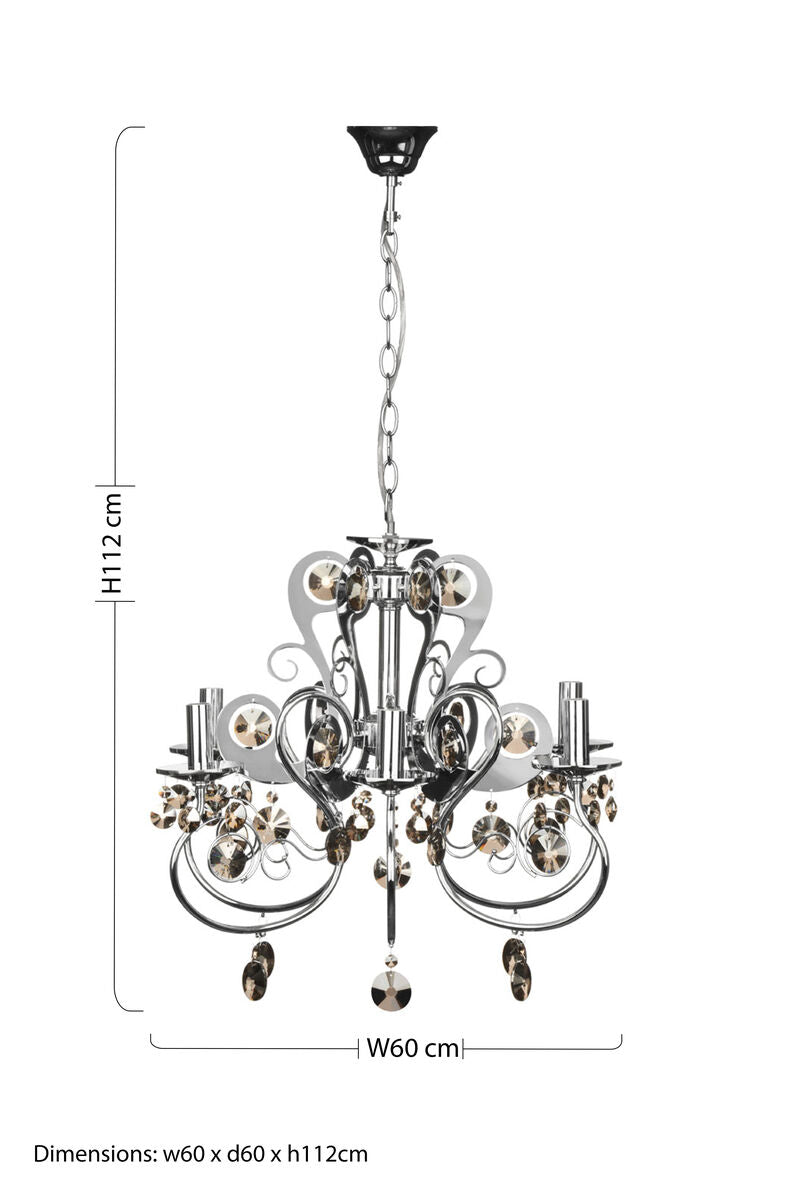 Dana 6 Arm Crystal Chandelier