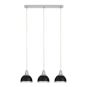 Jasper Black Shade And Chrome Pendant Light