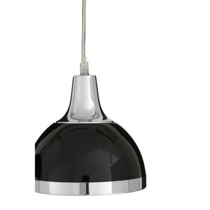 Jasper Black Shade And Chrome Pendant Light