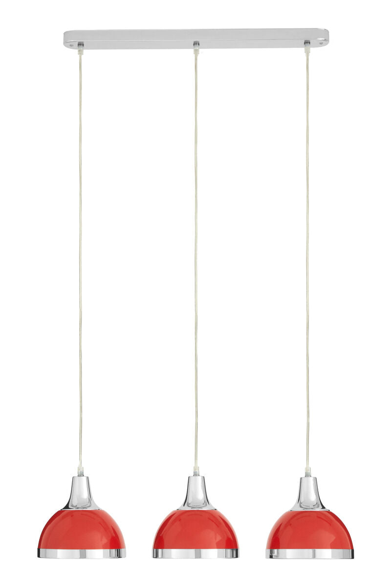 Jasper Red Shade And Chrome Pendant Light