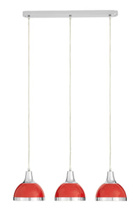 Jasper Red Shade And Chrome Pendant Light