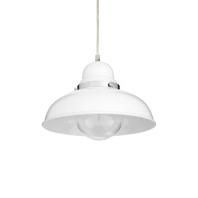 Jasper White Finish Pendant Light With Chrome Detail