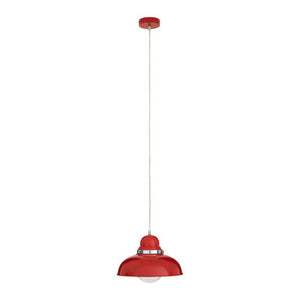 Red Finish Pendant Light with Chrome Detail | Jasper
