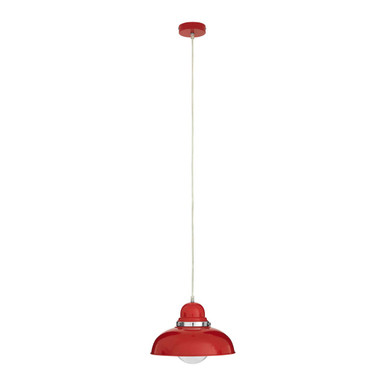 Jasper Red Finish Pendant Light With Chrome Detail