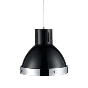 Jasper Black and Chrome Bell Shaped Pendant Light