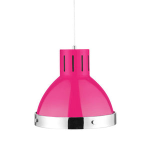 Jasper Hot Pink and Chrome Bell Shaped Pendant Light