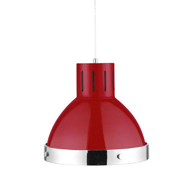 Jasper Red and Chrome Pendant Light