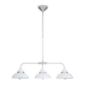 Jasper White And Chrome 3 Light Pendant Light