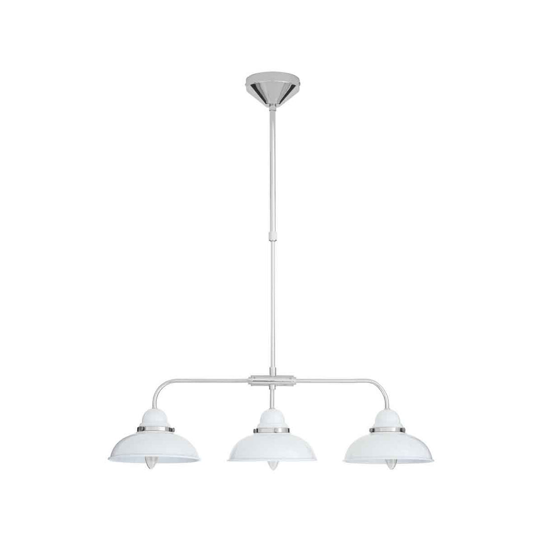 Jasper White and Chrome 3 Light Pendant Light