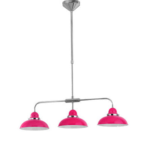 Hot Pink and Chrome 3 Light Pendant | Jasper