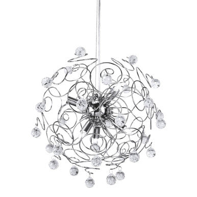 Hiram Crystal and Chrome Pendant Light