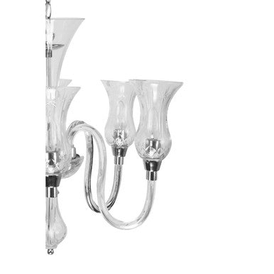 Abelia Glass And Chrome 6 Arm Chandelier - image 3