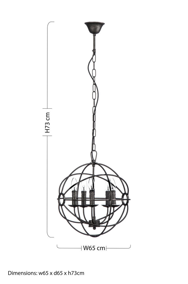 Orbital 5 Arm Small Pendant Light