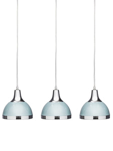 Vermont Three Shutter Blue and Chrome Shade Pendant Light