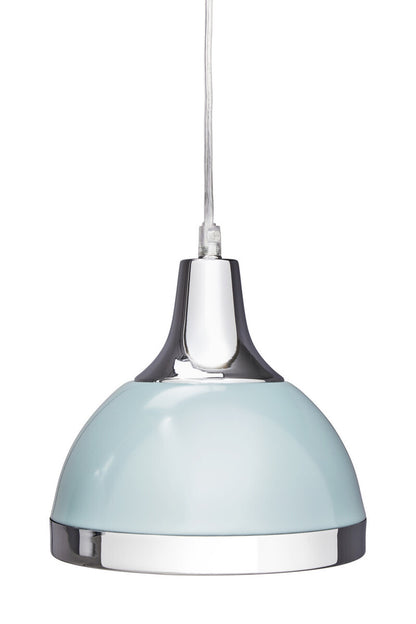 Vermont Three Shutter Blue and Chrome Shade Pendant Light
