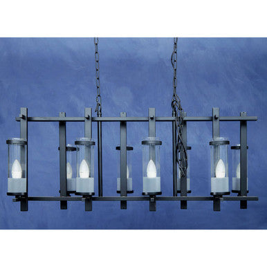 Aspen Iron and Glass Wide Pendant Light