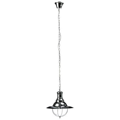 Industrial Revolution Chrome And Glass Pendant Light