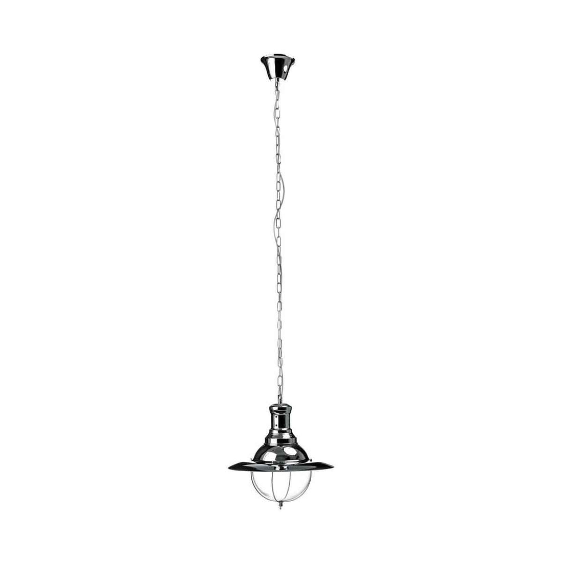 Industrial Revolution Chrome And Glass Pendant Light