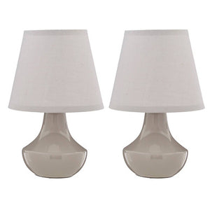 Set of Two Grey Ceramic Table Lamps | Globo