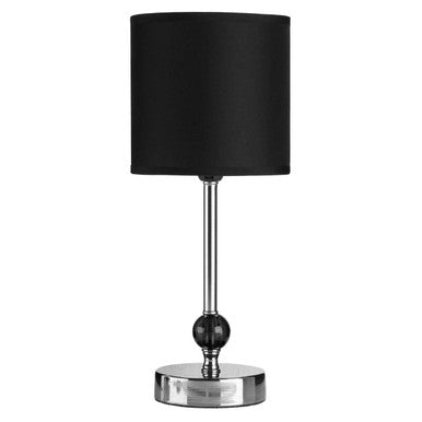 Evaine Chrome and Black Acrylic Ball Table Lamp - image 1