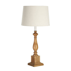 Candle Table Lamp with Wooden Square Base | Emely