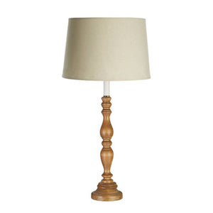 Candle Table Lamp with Wooden Round Base | Emely