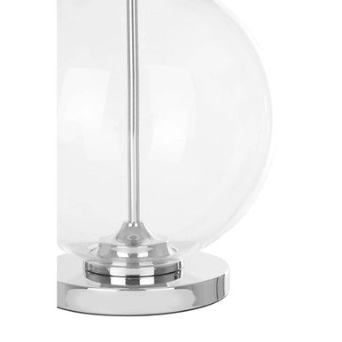Edna Small Clear Glass Table Lamp with Silver Silk Shade - image 5