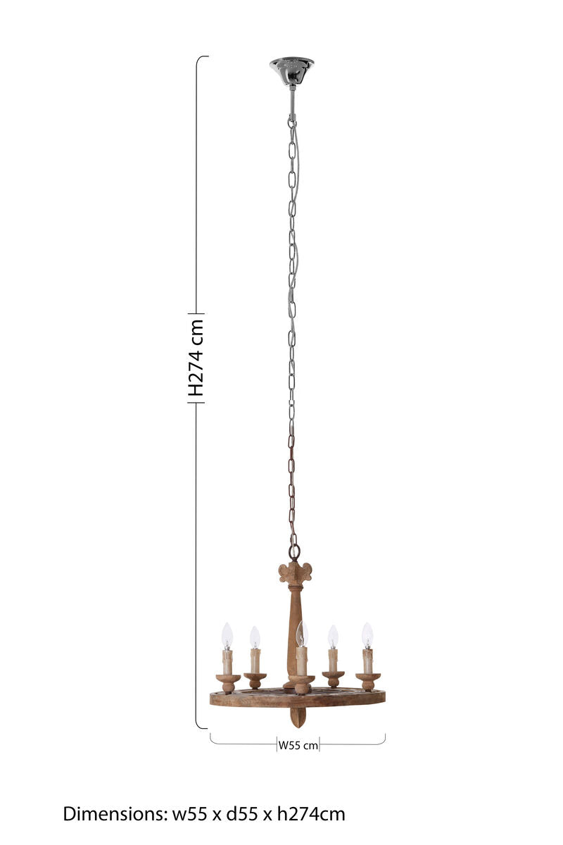 Paxton 5 Arm Chandelier