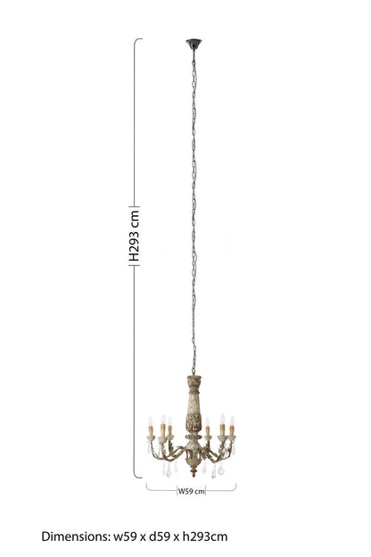 Pavatti 6 Arm Chandelier