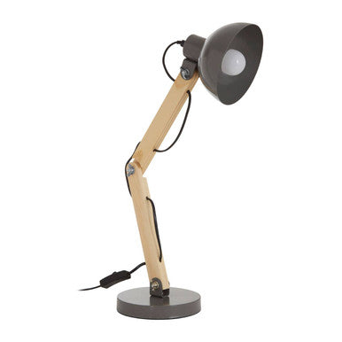 Blake Grey Wood And Metal Table Lamp