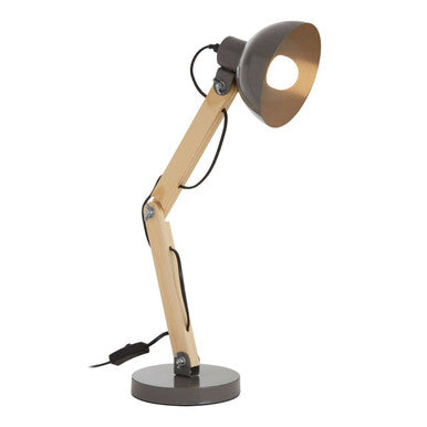 Blake Grey Wood And Metal Table Lamp