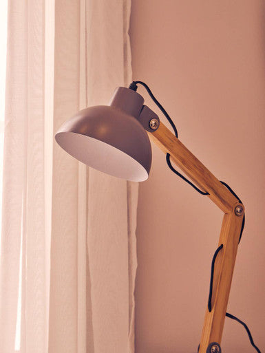 Blake Grey Wood And Metal Table Lamp