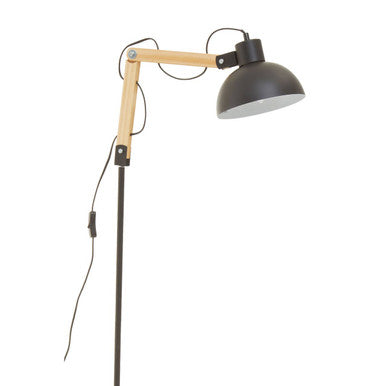 Blair Black Wood and Metal Floor Lamp