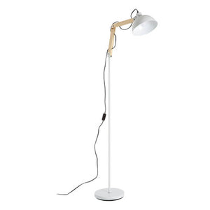 White Wood and Metal Floor Lamp | Blair