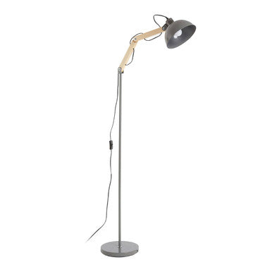 Floor lamp with adjustable arm on a white background