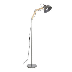 Blair Grey Wood And Metal Floor Lamp