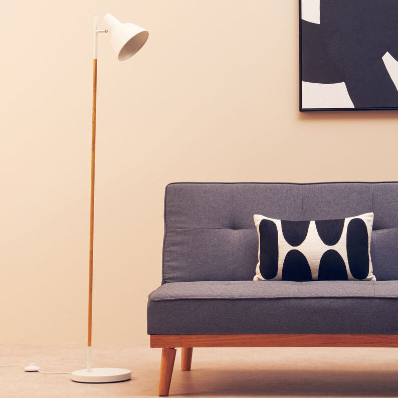 Bryant White Metal and Metal Floor Lamp