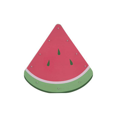 Watermelon slice design on a white background