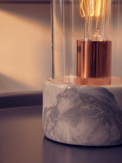 Lamonte Bell Lamp with Grey Marble Base