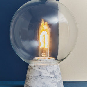 Globe Lamp with Grey Marble Base | Lamonte