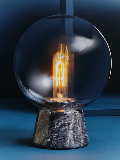Lamonte Globe Lamp with Black Marble Base